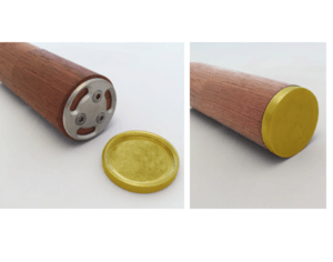 Avslut platt knopp mässing för trähandledare 45mm