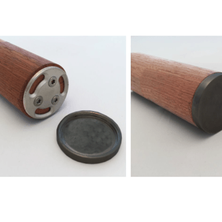 Avslut trähandledare 45mm svart knopp platt