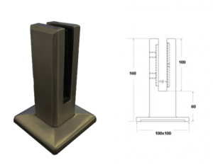 Arena räckesbeslag - Svart
