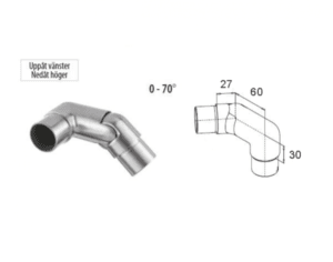 Trappkoppling vänster rostfri