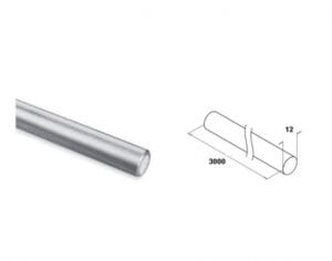 Rostfri 12mm stång för räcken