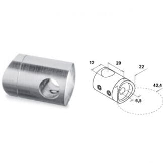 Rostfri rak stånhållare för runda stolpar