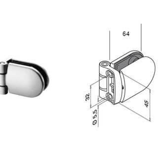 Rostfritt grindgångjärn för glasräcken - rund stolpe