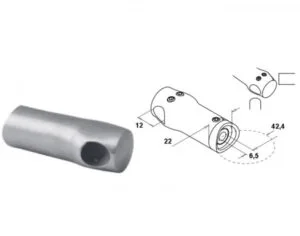 Stånghållare inner 90grader rostfri