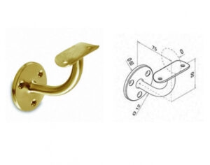 Väggkonsol M1 halvblank mässing