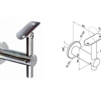 Rostfri ledstångskonsol modell 2