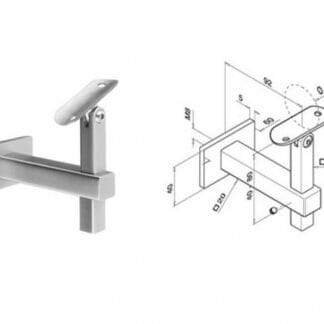 Rostfri ledstångskonsol modell 6