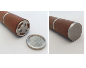 Avslut rostfri - trähandledare 45mm