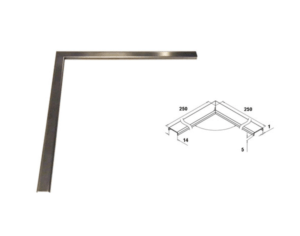 Platt U-list - Rostfri 90grad