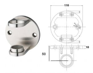 Sidobeslag rund stolpe rakt