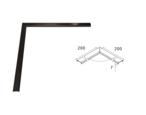 Platt U-list - Svart 90grad
