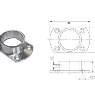 Väggfäste 543 för 42,4mm handledare