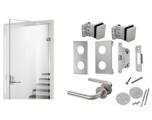 Glasdörr med silver beslag beställ