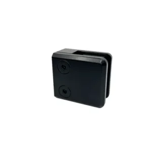 Fyrkantigt-klamfäste-för-glasräcken-svart