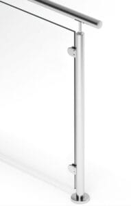 Glasräcke X-Line med handledare - rostfritt syrafast - 3m