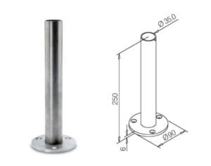 skiss-stolpfot svarta rör-oborrad-innerdel
