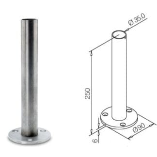 skiss-stolpfot svarta rör-oborrad-innerdel