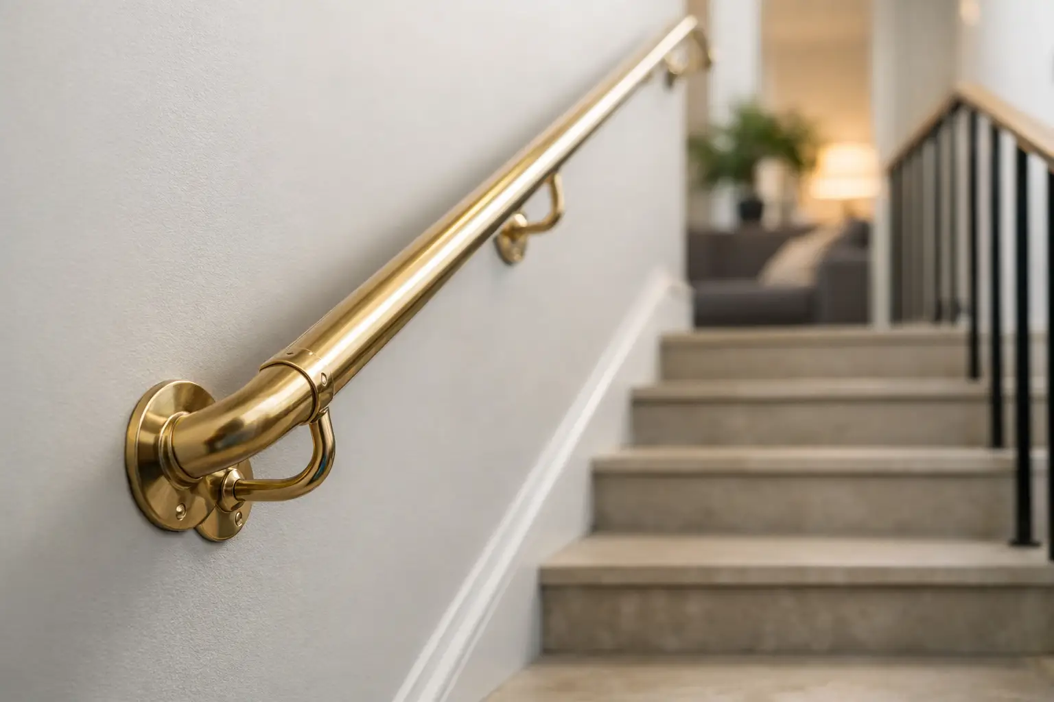 Ledstång i mässing för trappa - rätt val
