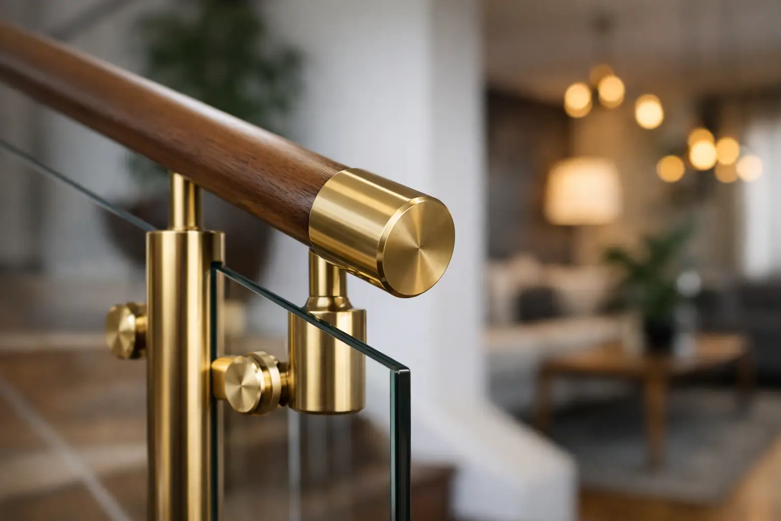 Mässingsfärgade beslag för räcke - rätt val