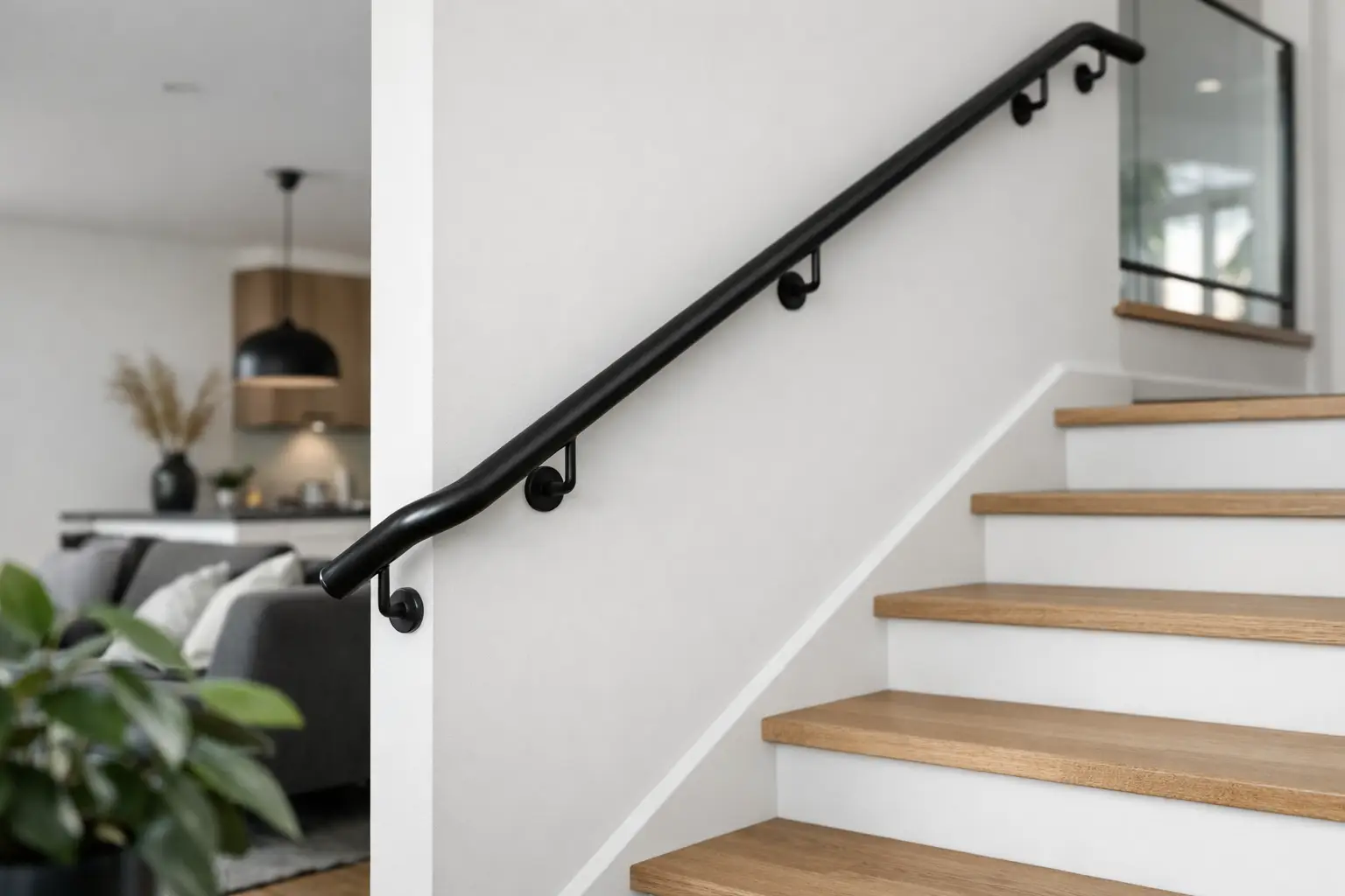 Svart ledstång trappa - rätt val för rätt miljö