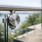 Cirkulära byggbeslag för räcken och glas