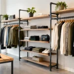 Butikshyllor med rörsystem för rätt butiksmiljö